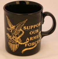 SUPPORT OUR ARMED FORCES Military Coffee Mug Vintage